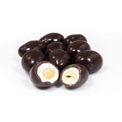 Amandes enrobées de noix de coco et chocolat noir